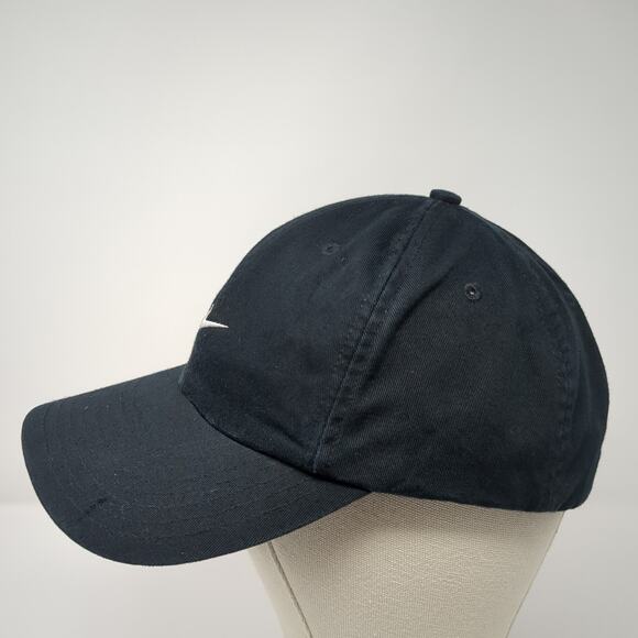 Nike Swoosh Slideback Hat Black Solid One Size Embroidered Vent Holes - Picture 3 of 10